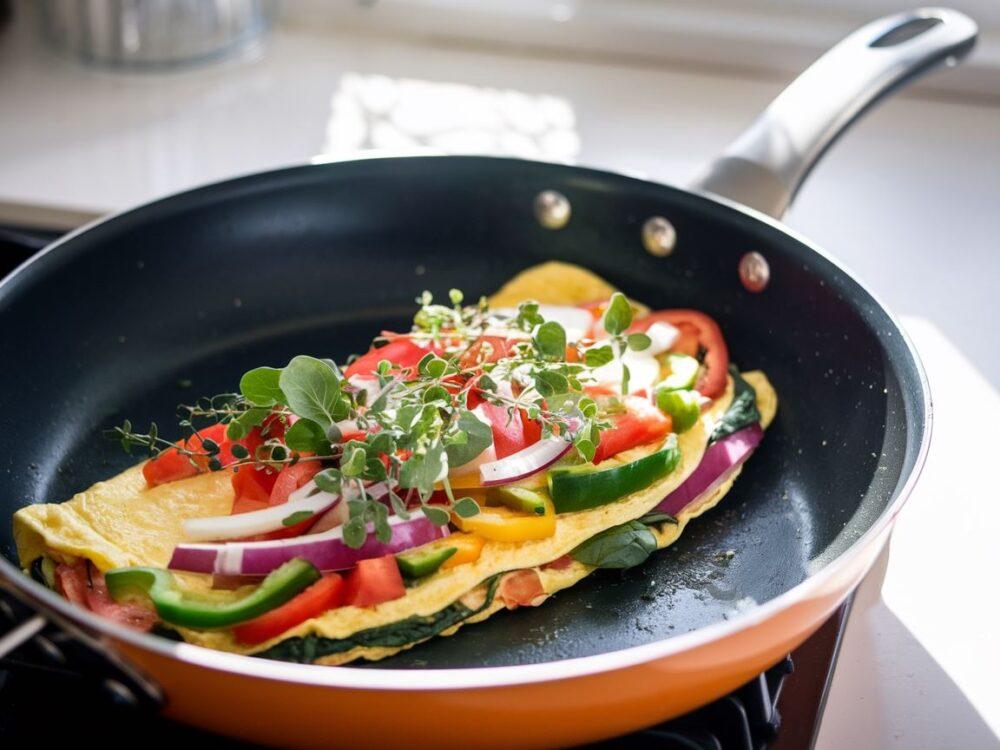 kolorowe warzywa na omlecie