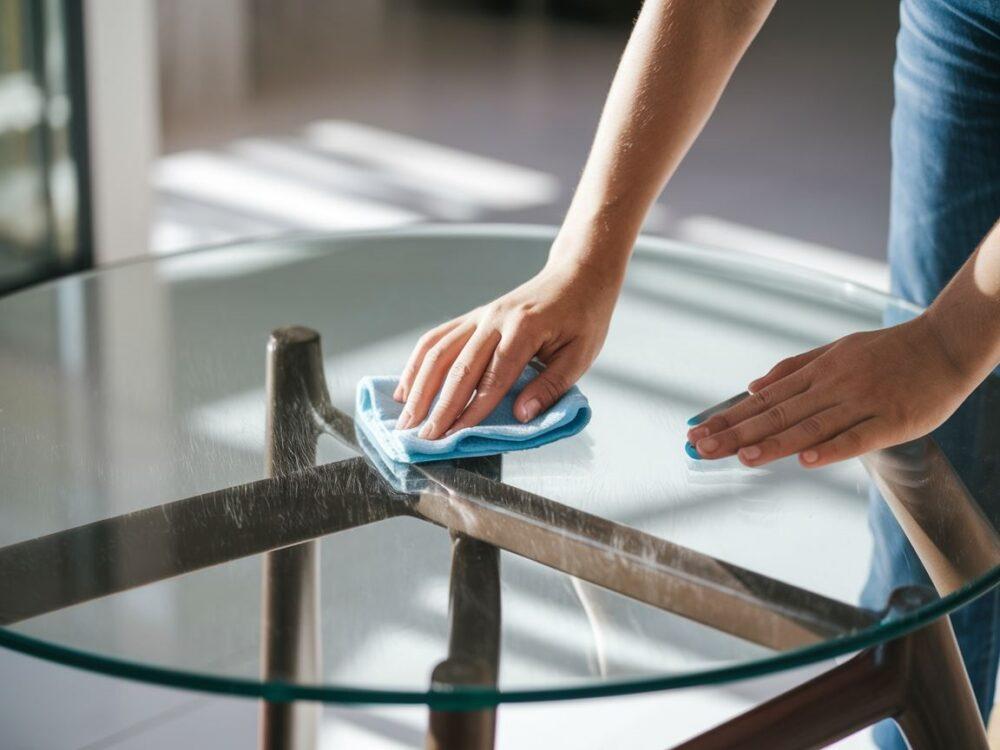 szklany stół czyszczenie