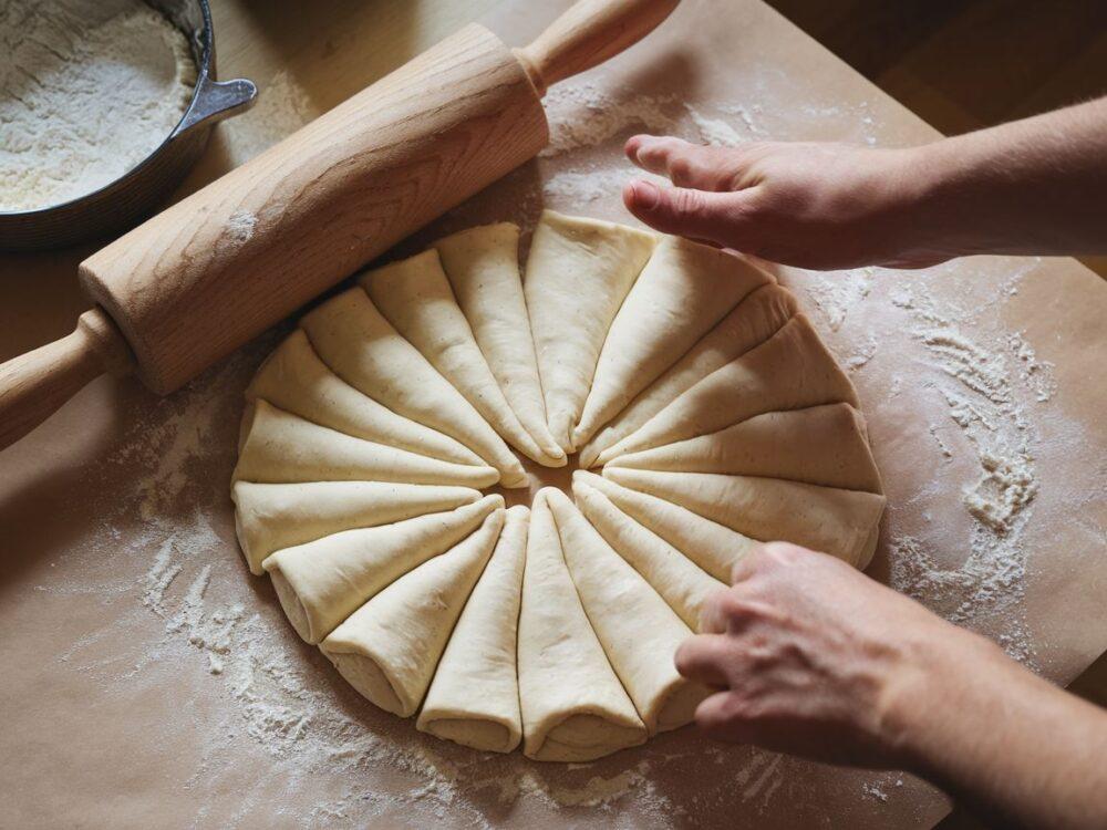 trójkątne kawałki ciasta