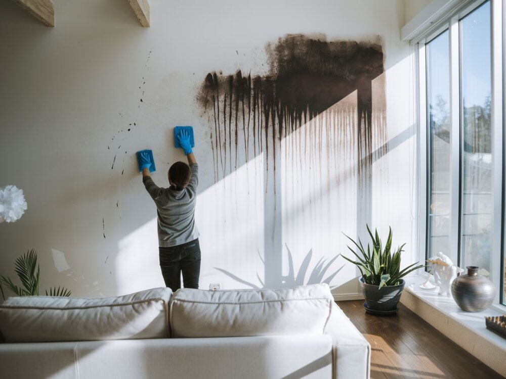 usuwanie sadzy ze ściany